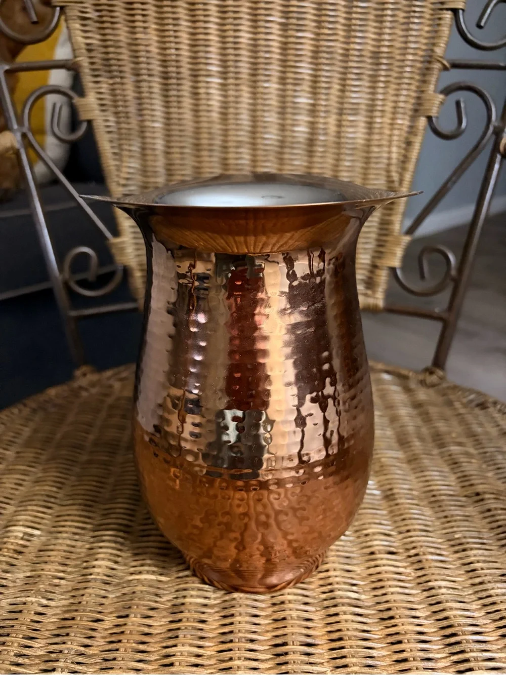 Godinger Hammered Copper Pitcher - Shiny Copper Finish